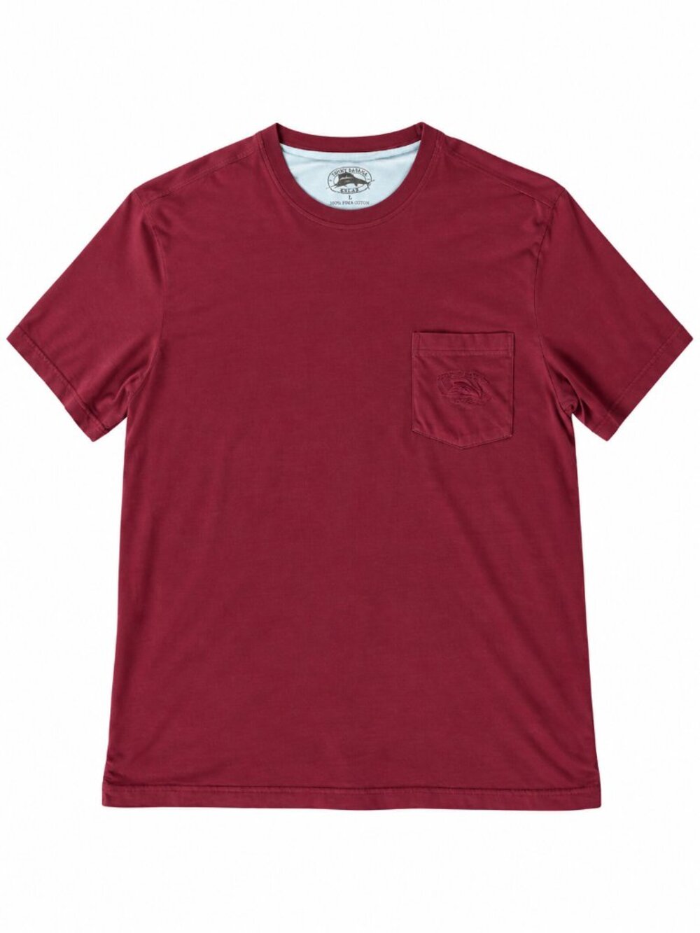 Tommy Bahama Relax Men's 100% Pima Cotton Logo Pocket Tee Maroon | Large